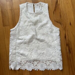 Maje Sleeveless Lace Top 2 White Floral Embroidered Tank‎ Blouse Ecru